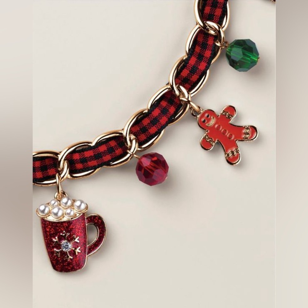 Merry in Plaid Charm Necklace - Picture 3 of 7